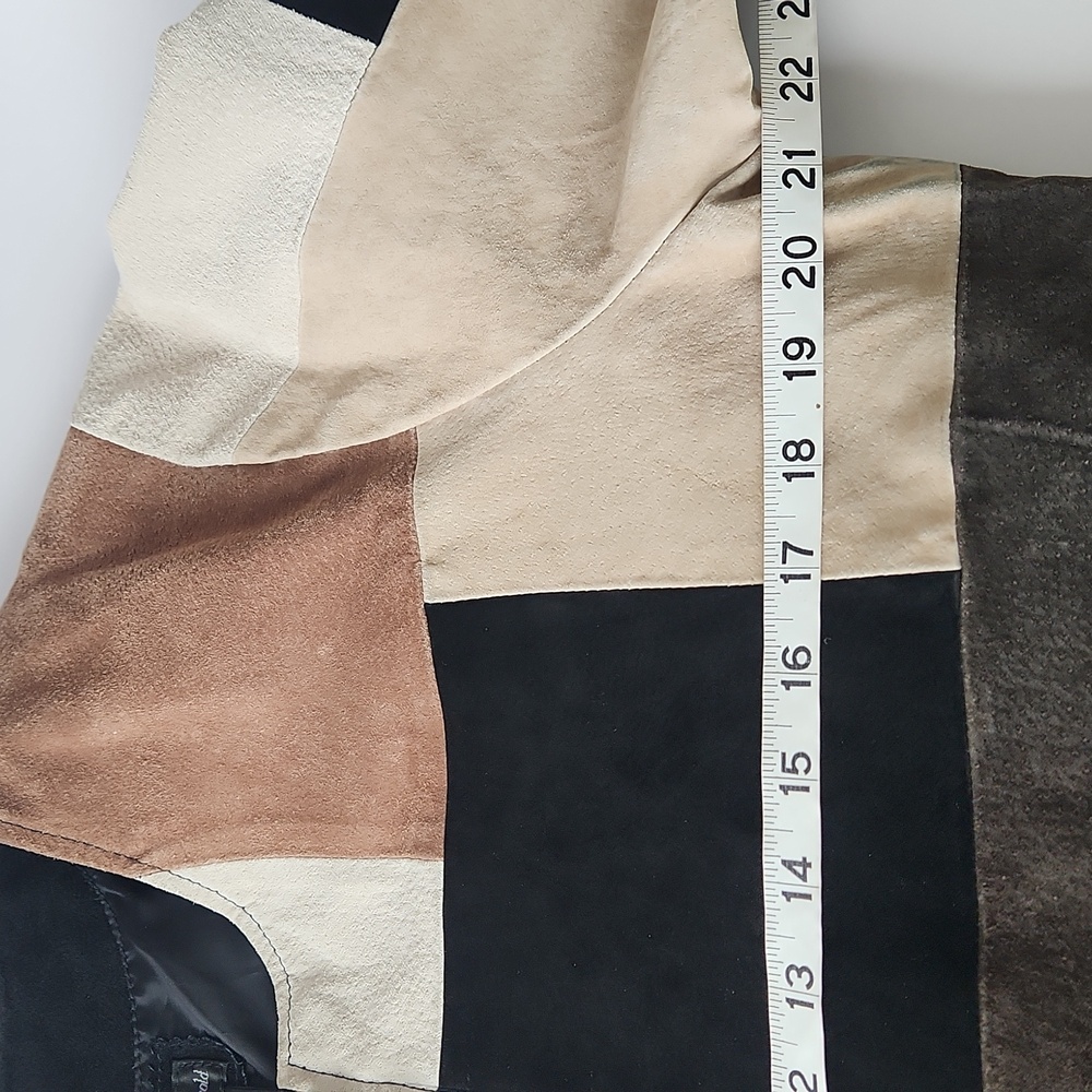 Vintage Karen Arnold Leather Patchwork Zip Up Jacket Size XL - Picture 9 of 14